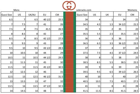 Gucci shoe size conversion chart